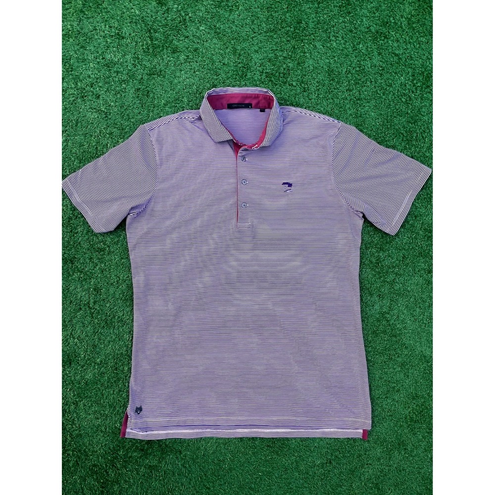 Greyson Large Striped Cypress Point Golf Polo Shirt Short Sleeve Performance